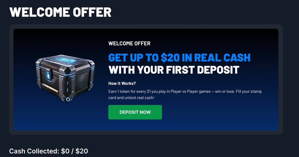MaxDuel $20 welcome bonus offer for new users