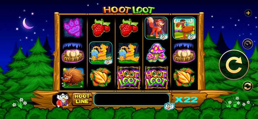 Hoot Loot slot game on High 5 social casino