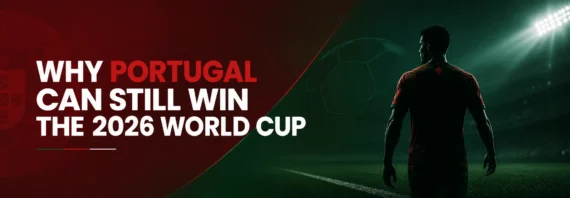 Why Portugal can still win the 2026 world cup banner with red and green background.
