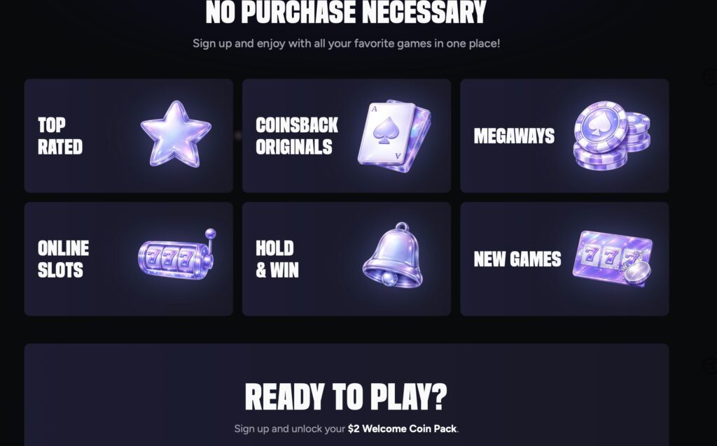 CoinsBack no deposit bonus
