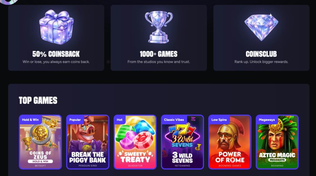 CoinsBack no deposit bonus