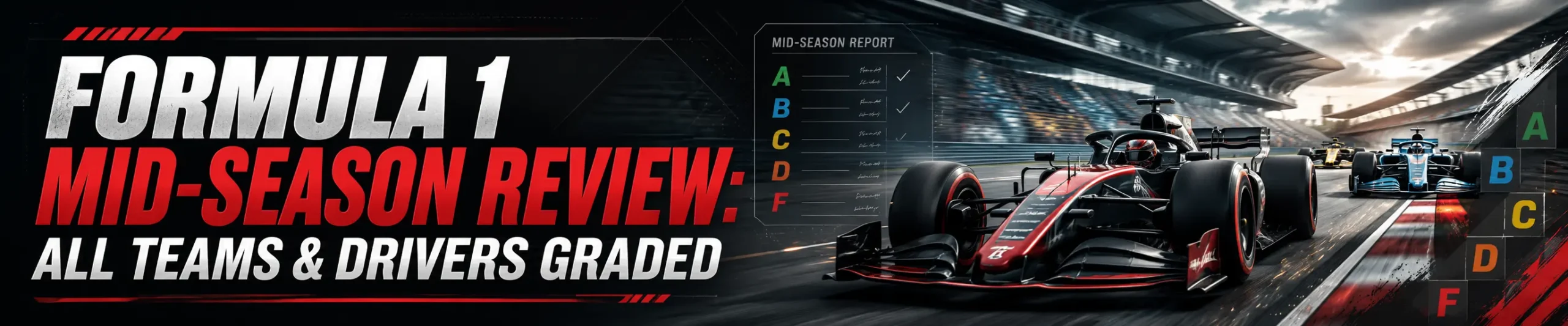 Formula 1 mid season review banner